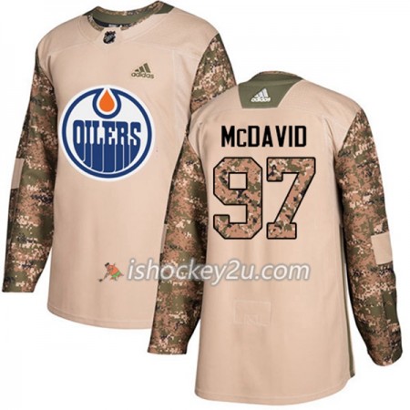 Mænd NHL Edmonton Oilers Trøje Connor McDavid 97 Adidas 2017-2018 Camo Veterans Day Practice Authentic